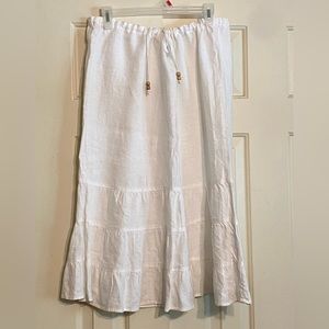 Merona white linen midi skirt!